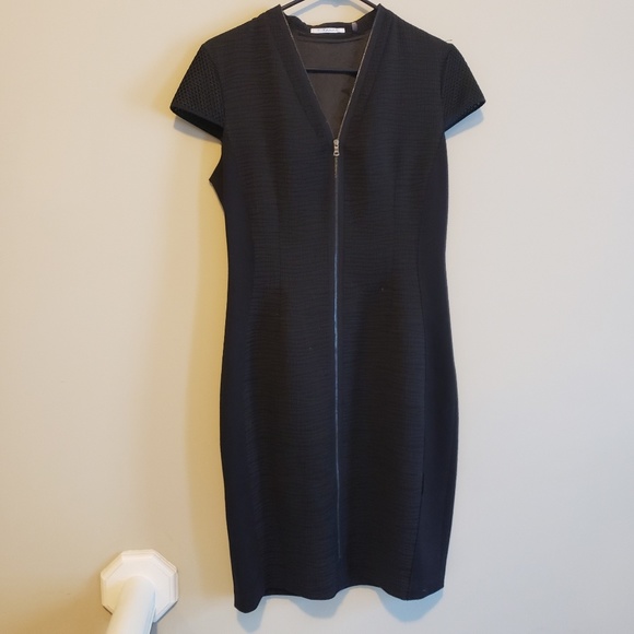 ❤ Black-on-black multi-texture dress - Picture 6 of 6